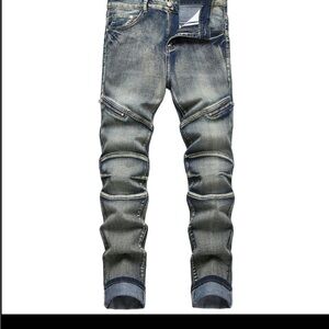 Zipper designed denim jeans